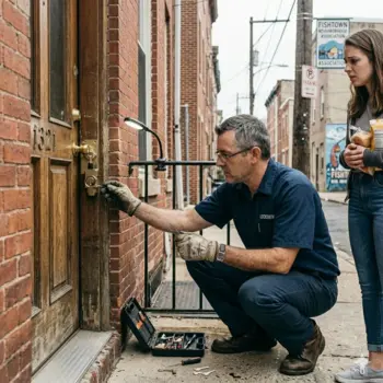 Locksmith helping resident locked out of Fishtown Philadelphia apartment 19122