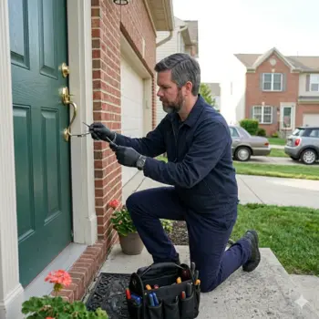 Locksmith servicing home lock in Sharon Hill Pennsylvania Delaware County